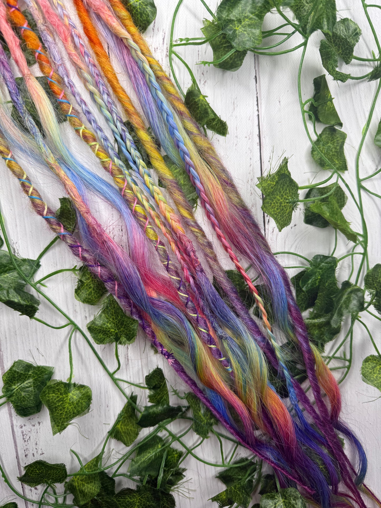 Set of 6, 54-62cm Skittles Blend Mixed Texture Synthetic Extensions