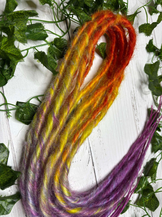 Set of 8, 52-56cm Rainbow Twisted Synthetic Extensions