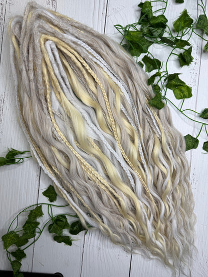 Set of 50, Full Head Anna Wave Extensions with Braided side