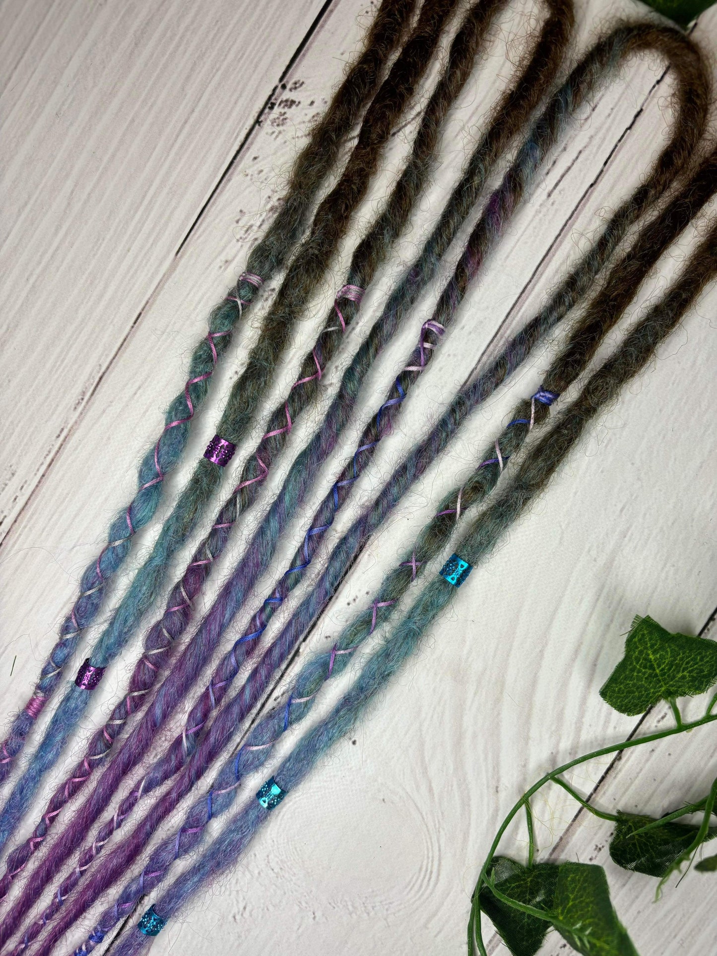 Set of 4, 48-54cm Brown to Blue/Purple Synthetic Extensions