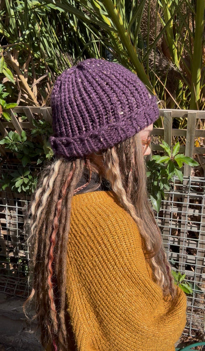 Purple Speckled Beanie