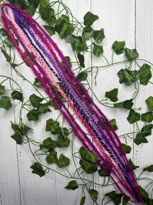 Set of 5, 55-64cm Purple Blend Synthetic Extensions