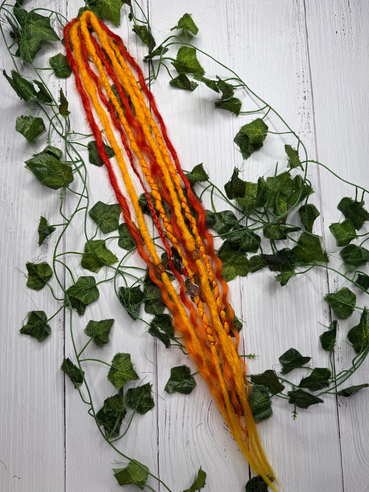 Set of 4, 58-62cm Sunny Blaze Blend Mixed Texture Synthetic Extensions