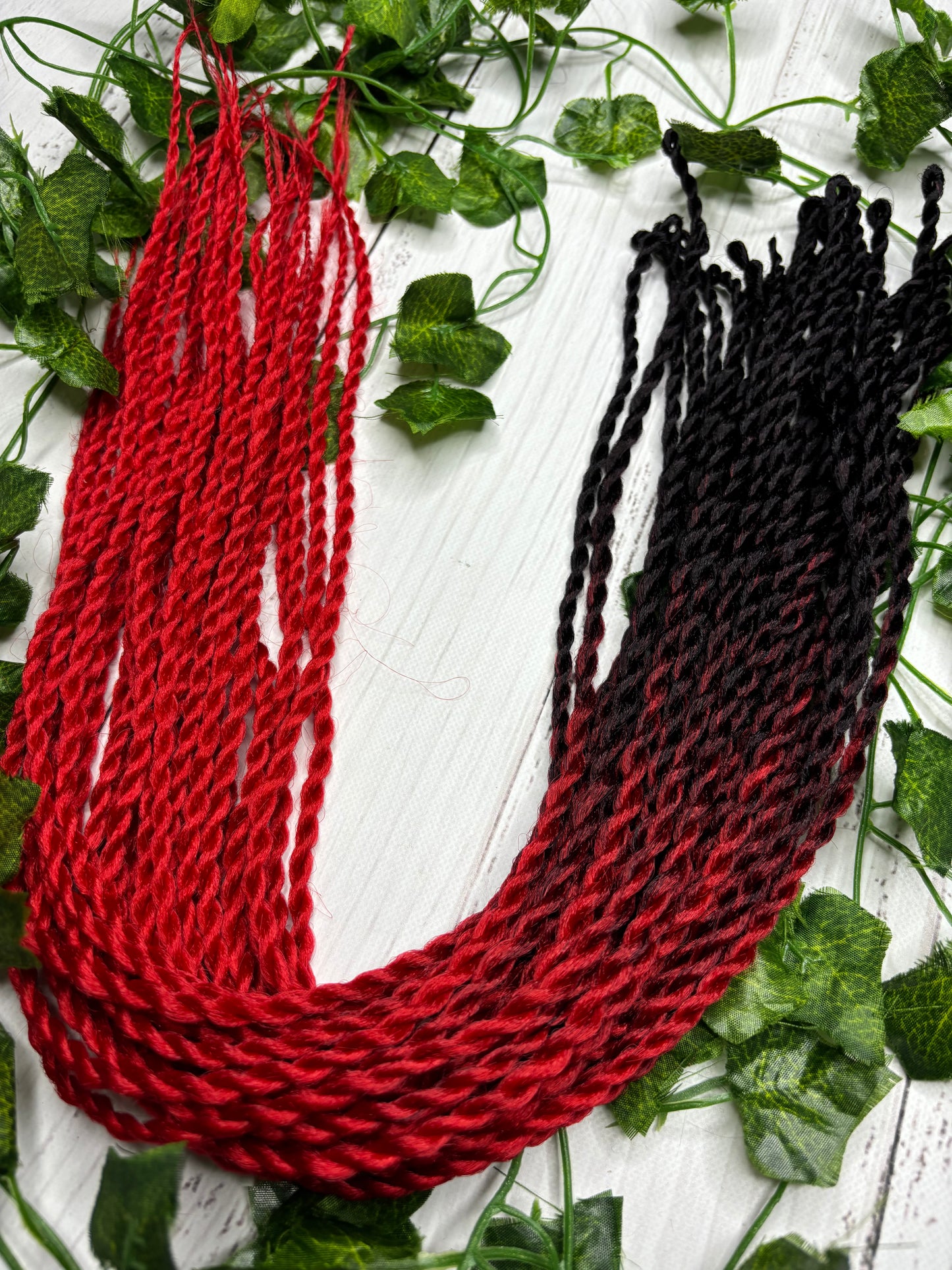 Black - Red Reusable Twisted Braids