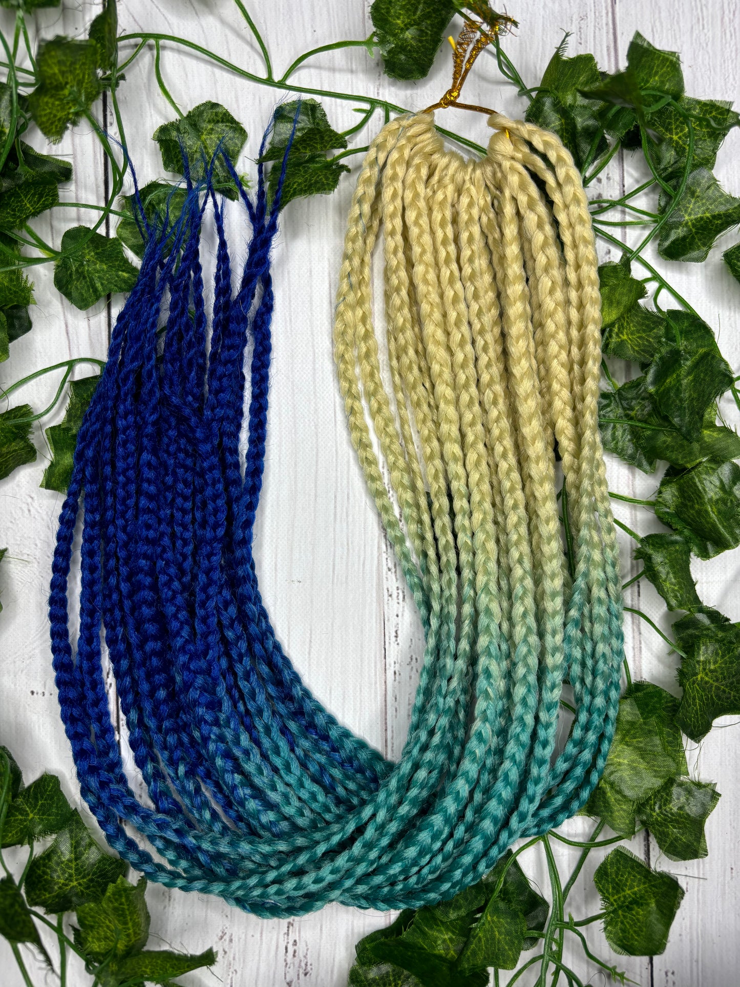 Blonde - Blue Reusable Braids