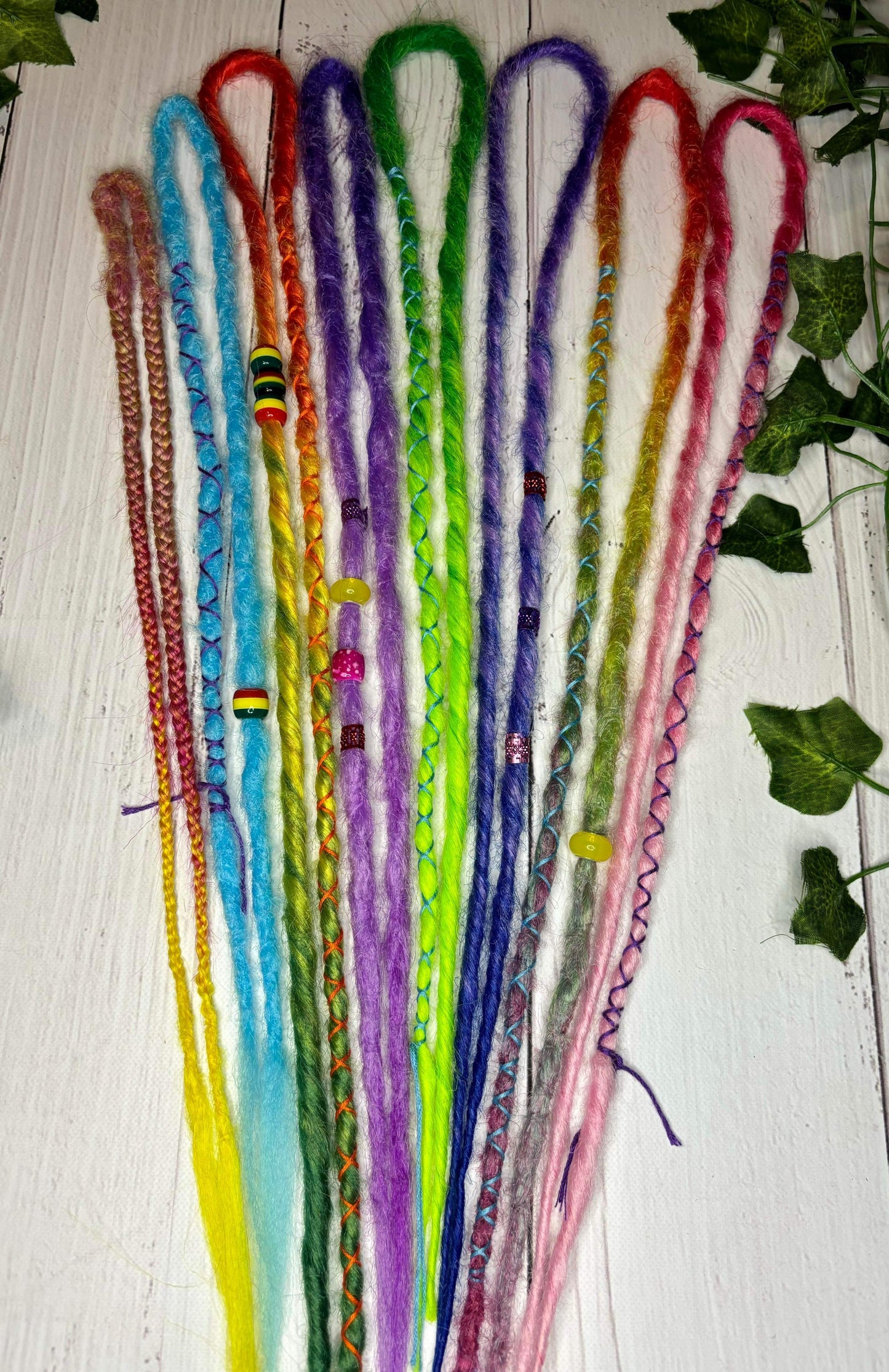 Set of 8, 45-57cm Rainbow Synthetic Extensions