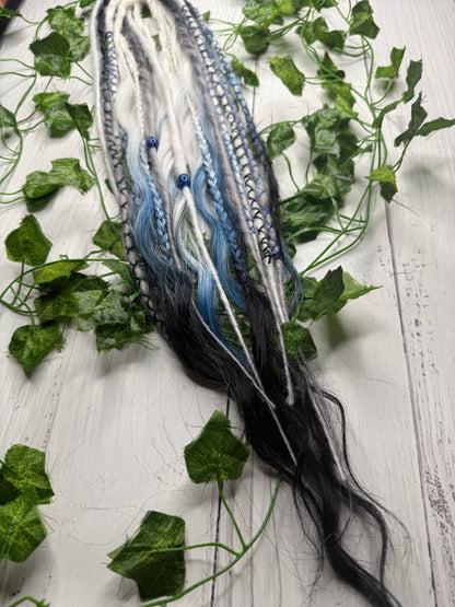 Set of 8, 53-66cm Midnight Ice Blend Mixed Texture Synthetic Extensions