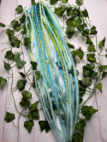 Set of 11, Seafoam Blend Mixed Texture Synthetic Extensions