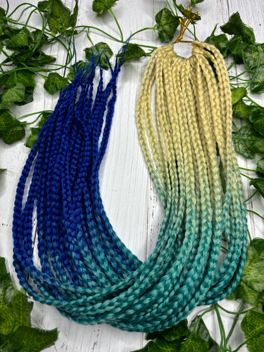 Blonde - Blue Reusable Braids