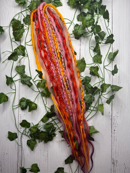 Set of 8, 52-61cm Summer Sunset Blend Mixed Texture Synthetic Extensions