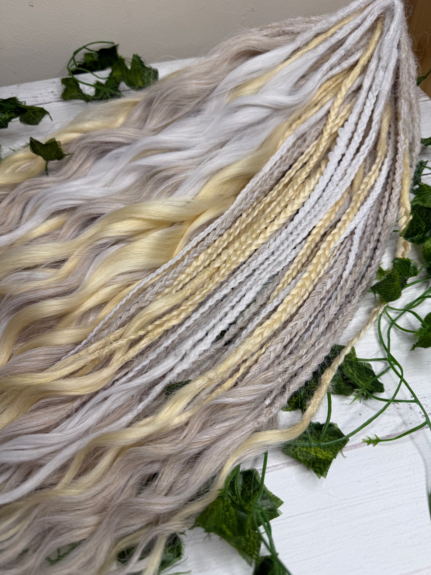 Set of 50, Full Head Anna Wave Extensions with Braided side
