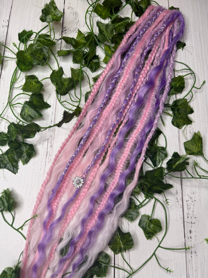 Set of 6, 55-59cm Cotton Bloom Mixed Texture Synthetic Extensions