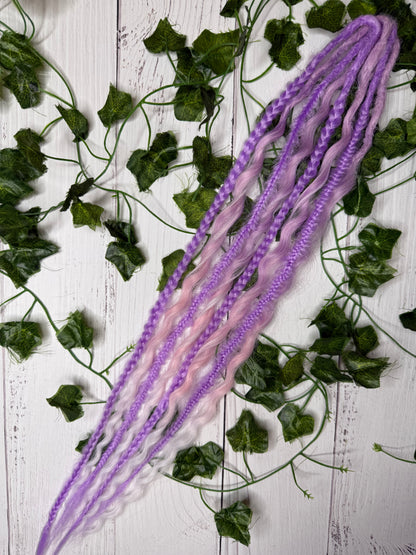 Set of 4, 52-59cm Lavender Blush Mixed Texture Synthetic Extensions