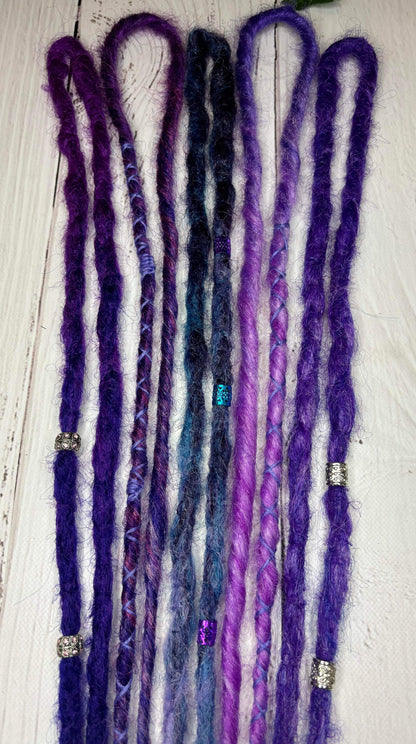 Set of 5, 50-54cm Purple and Blue Synthetic Extensions