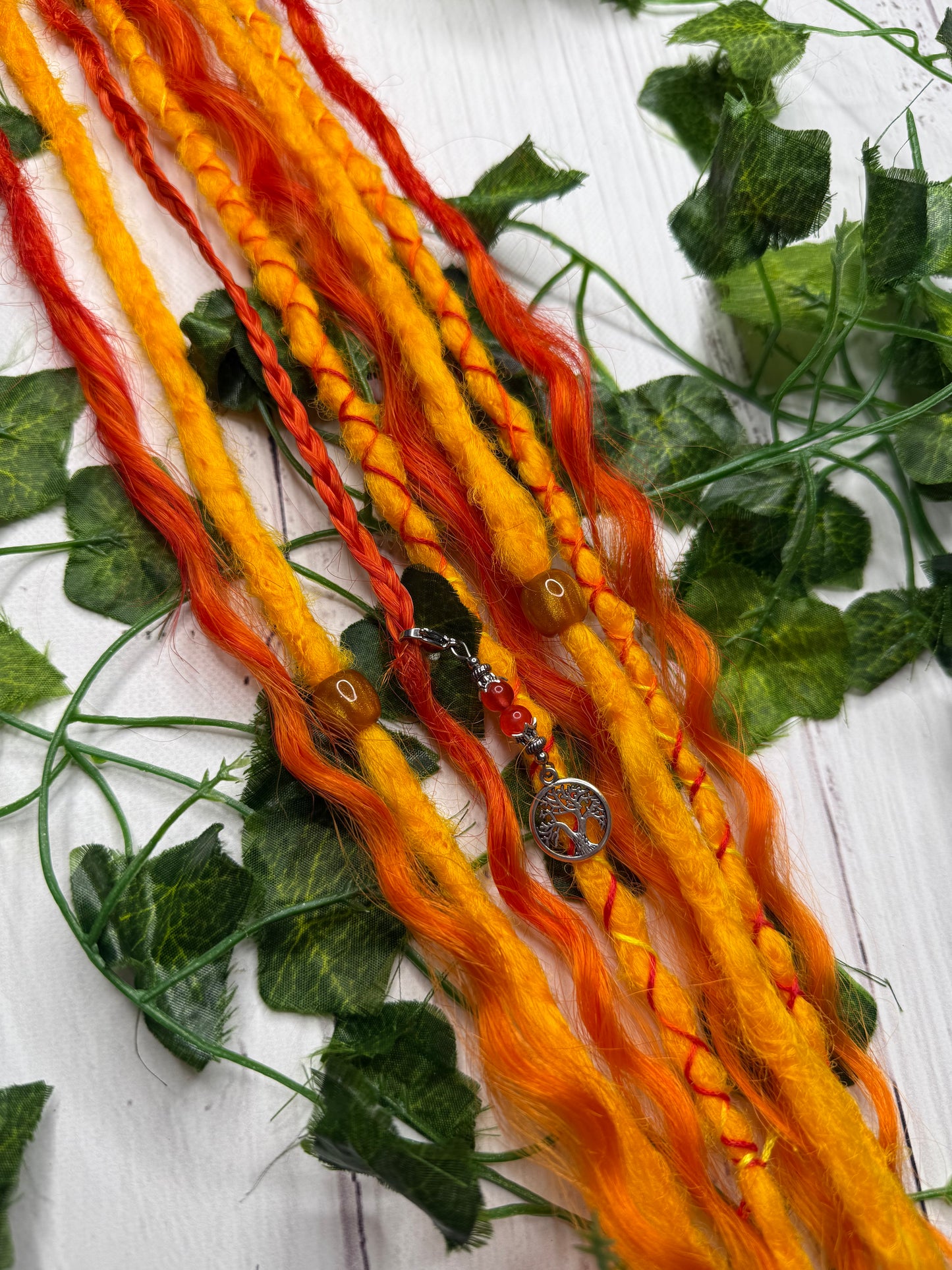 Set of 4, 58-62cm Sunny Blaze Blend Mixed Texture Synthetic Extensions