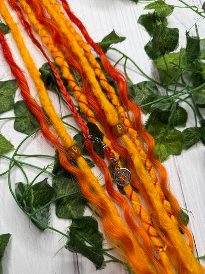 Set of 4, 58-62cm Sunny Blaze Blend Mixed Texture Synthetic Extensions