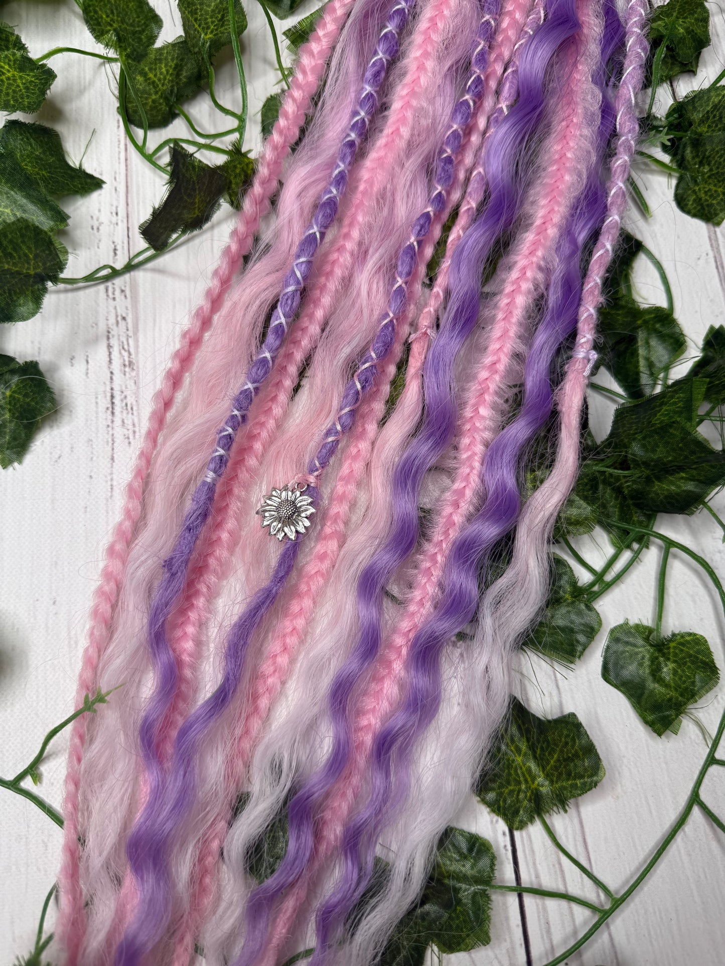 Set of 6, 55-59cm Cotton Bloom Mixed Texture Synthetic Extensions
