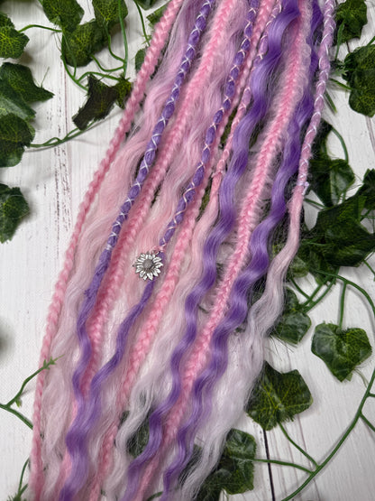 Set of 6, 55-59cm Cotton Bloom Mixed Texture Synthetic Extensions