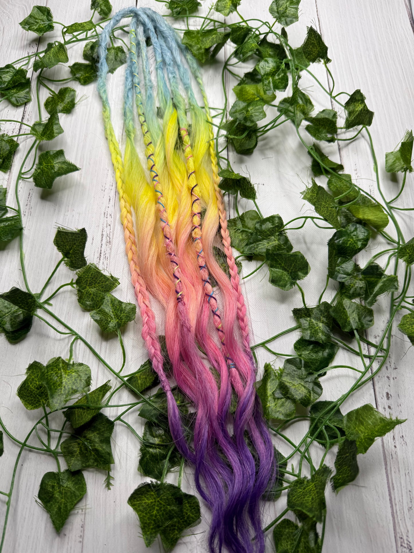 Set of 4, Pastel Pop Blend Mixed Texture Synthetic Extensions