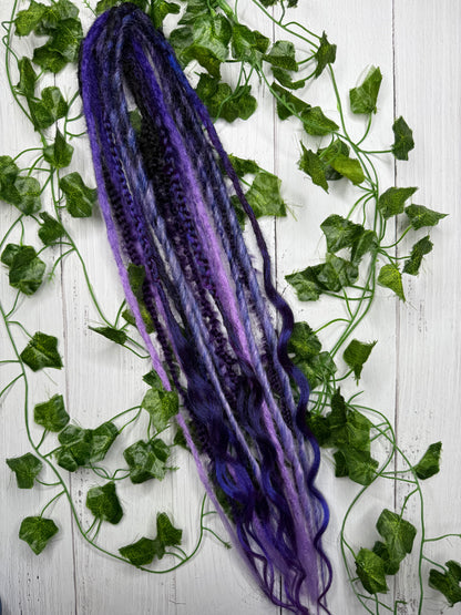 Set of 8, 58-67cm Purple Blend Mixed Texture Synthetic Extensions