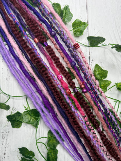 Set of 8, 58-65cm Purple Mix Synthetic Extensions