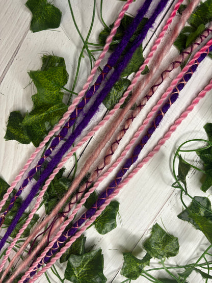 Set of 7 59-64cm Pink and Purple Synthetic Extensions (only available for online purchase)