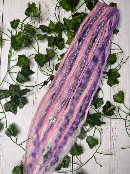 Set of 6, 55-59cm Cotton Bloom Mixed Texture Synthetic Extensions