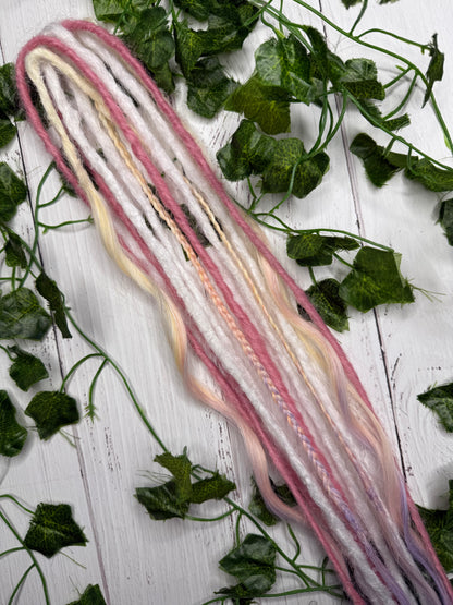 Set of 6, 58-64cm Pastel Pink Mixed Texture Synthetic Extensions