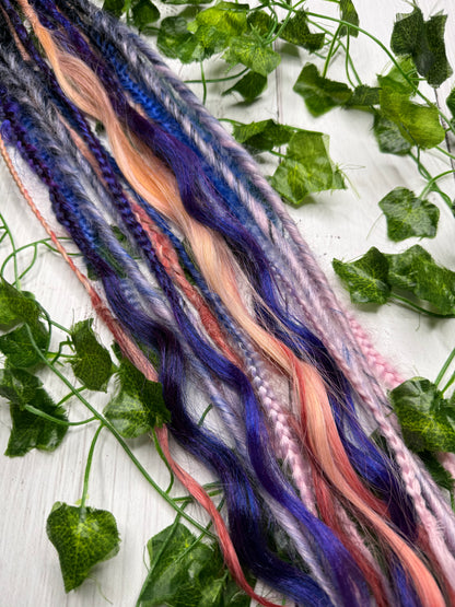 Set of 8, 56-67cm Goth Fairy Mixed Texture Synthetic Extensions