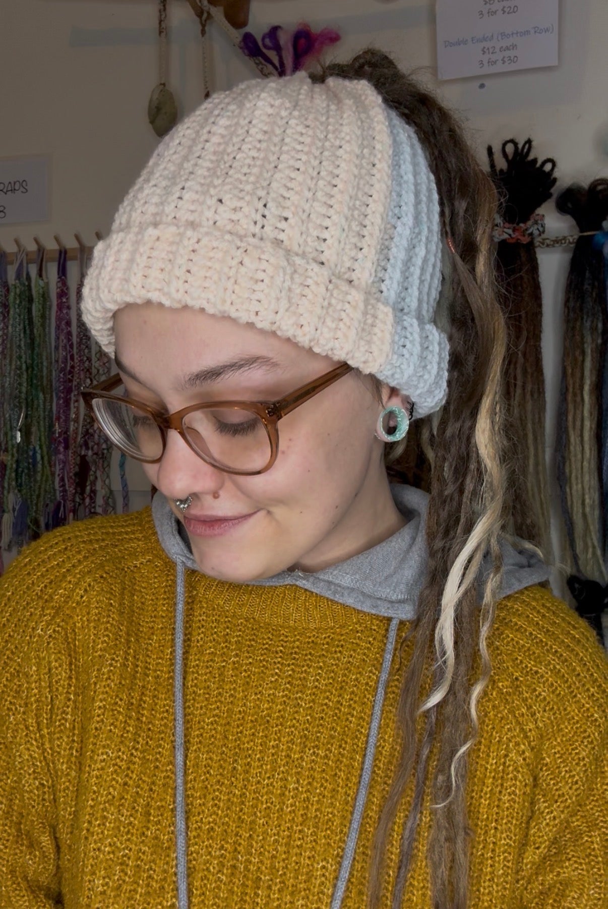 Multicoloured Colour Beanie With Hole
