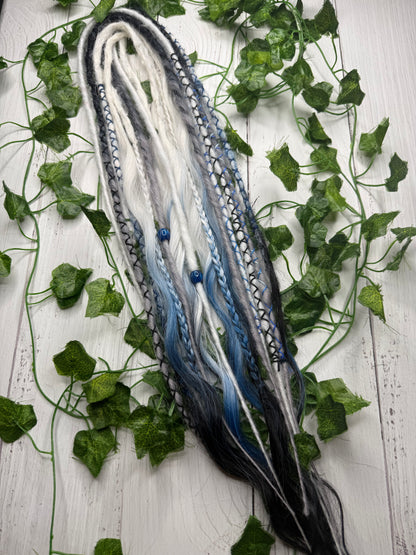 Set of 8, 53-66cm Midnight Ice Blend Mixed Texture Synthetic Extensions