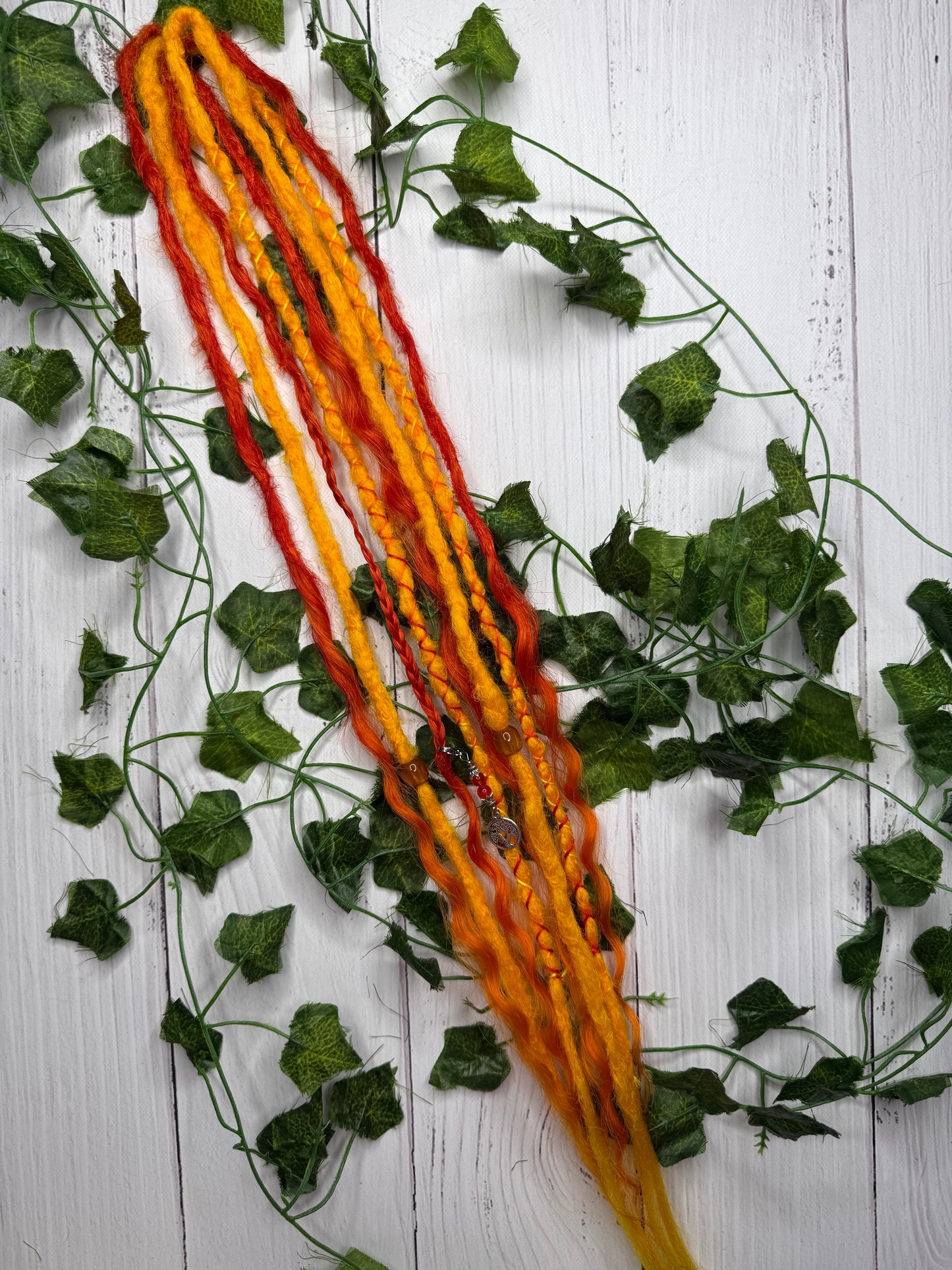 Set of 4, 58-62cm Sunny Blaze Blend Mixed Texture Synthetic Extensions