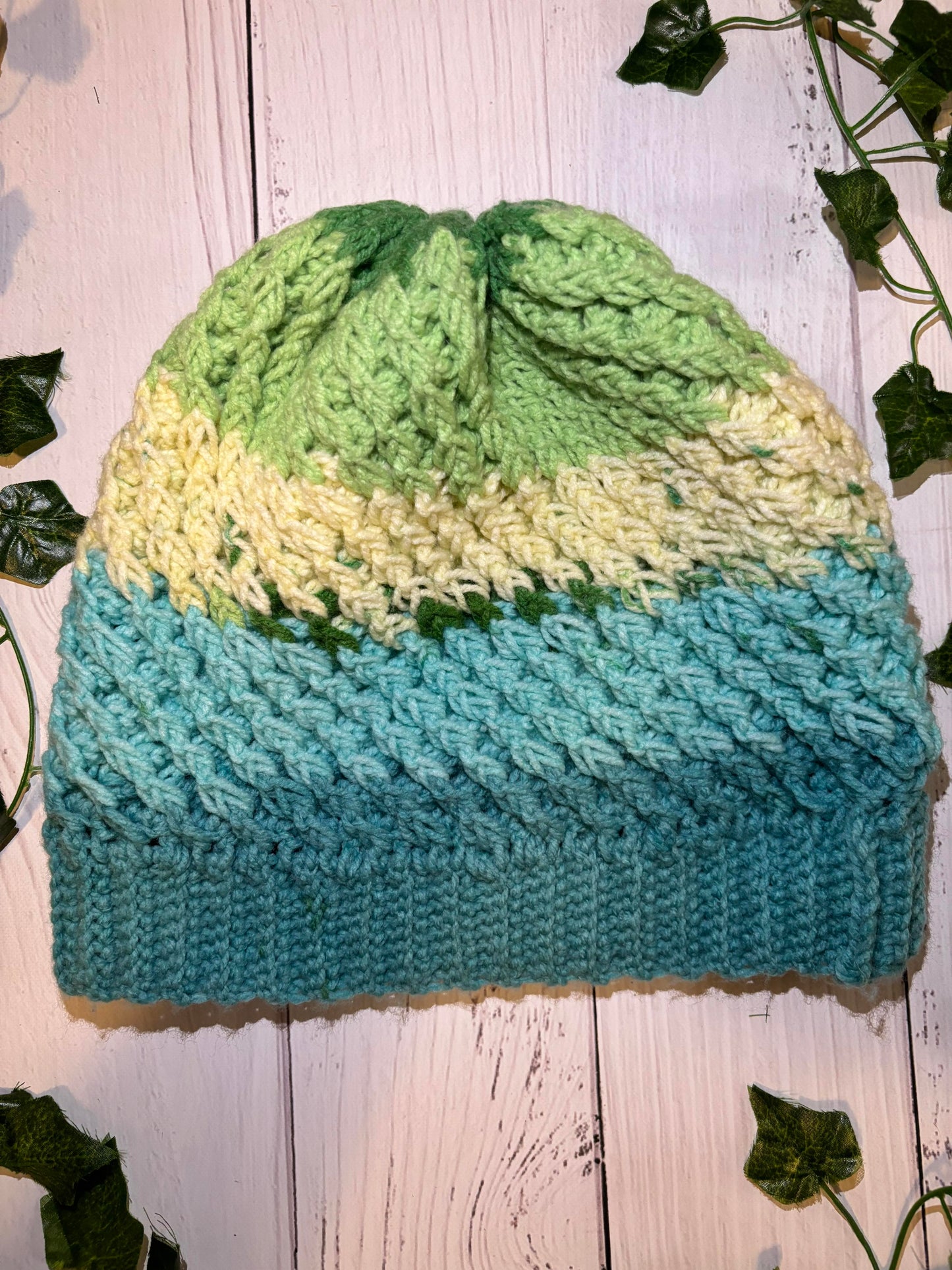 Blue Green Handmade Beanie