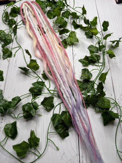 Set of 6, 58-64cm Pastel Pink Mixed Texture Synthetic Extensions