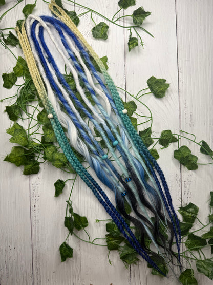 Set of 8, 57-64cm Midnight Ice Blend Mixed Texture Synthetic Extensions