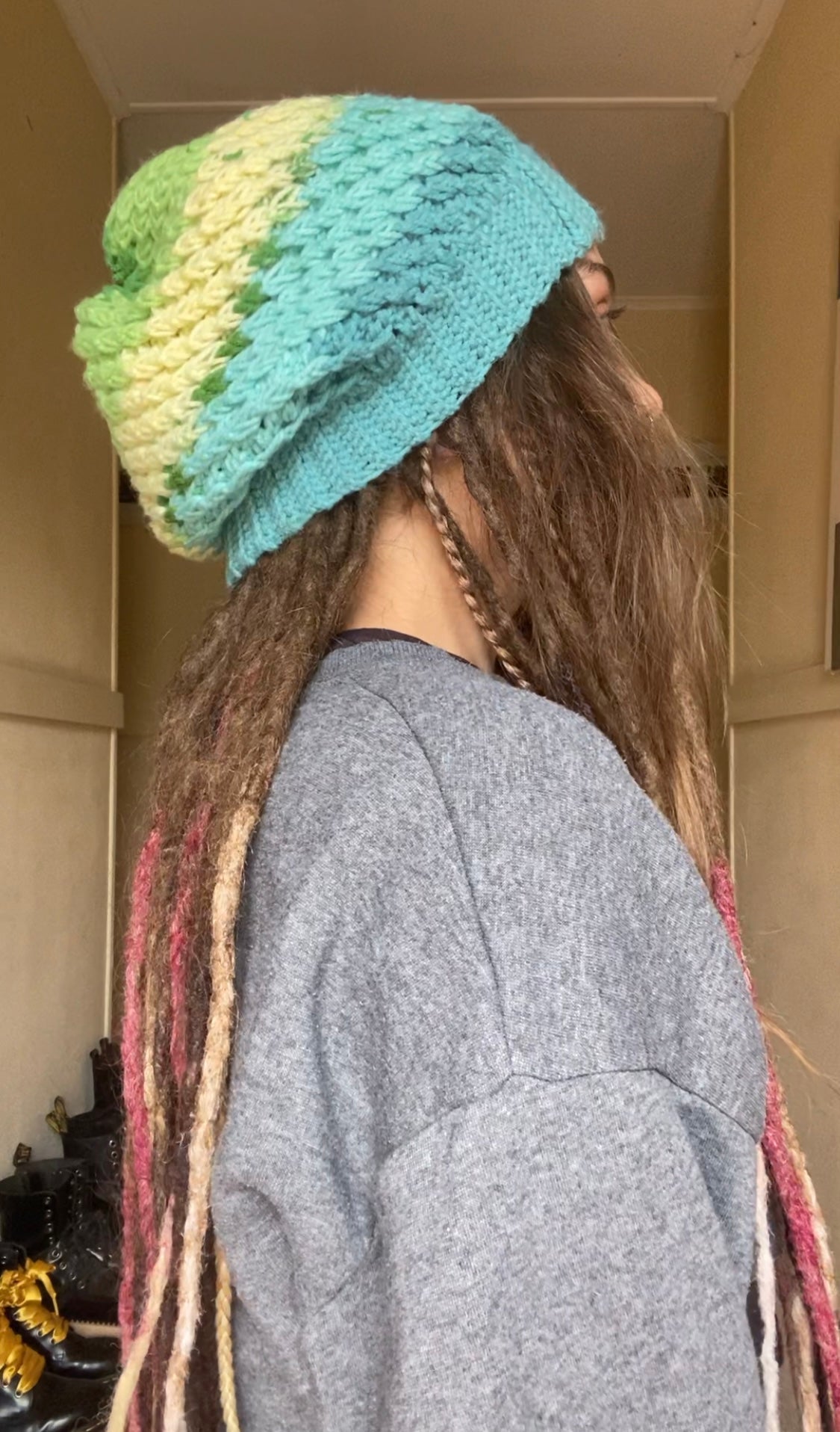 Blue Green Handmade Beanie