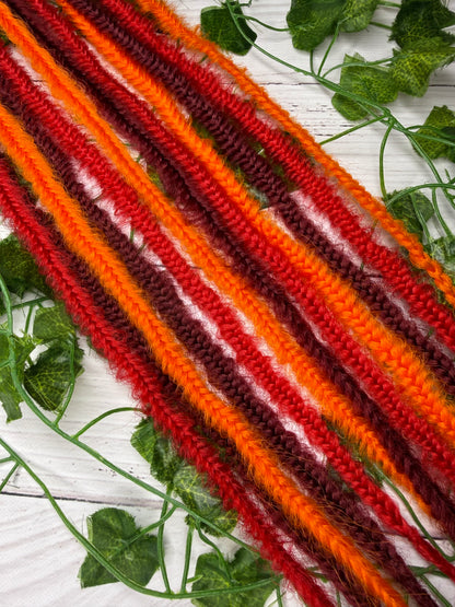 Set of 6, 50-61cm Ruby Sunset Mixed Texture Synthetic Extensions
