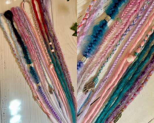 Set of 8 Fairy Coloured Synthetic Extensions