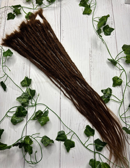 34 Light Brown Micro Thin Human Hair Dreadlock Extensions (only available for online purchase)