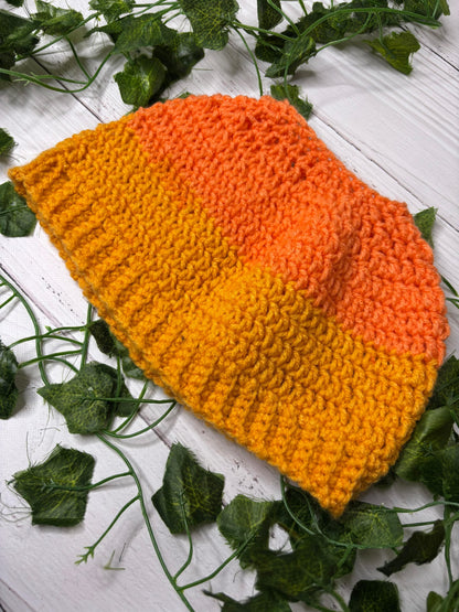 Amber Handmade Beanie With Hole