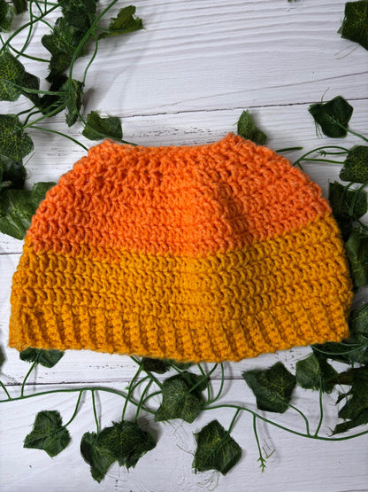 Amber Handmade Beanie With Hole