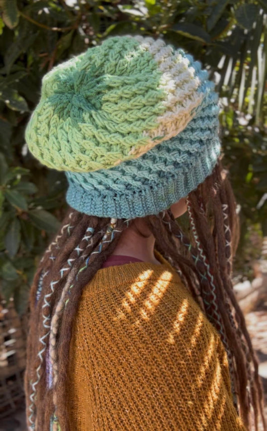 Blue Green Handmade Beanie