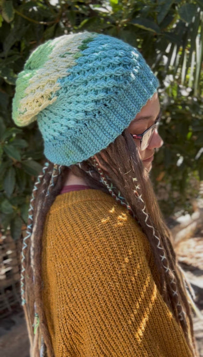 Blue Green Handmade Beanie