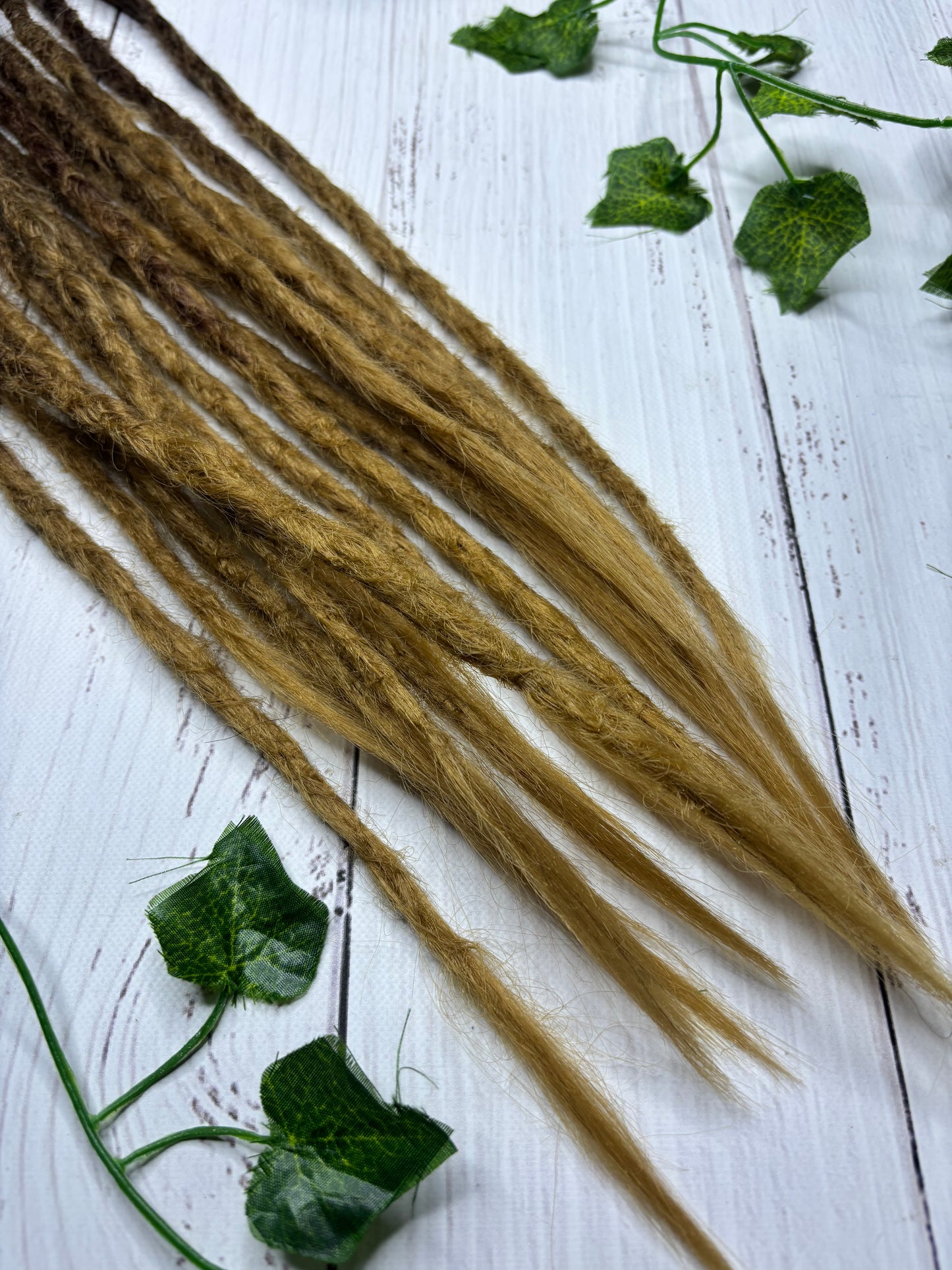 Set of 18 dark brown to caramel brown ombre synthetic extensions (only available for online purchase)