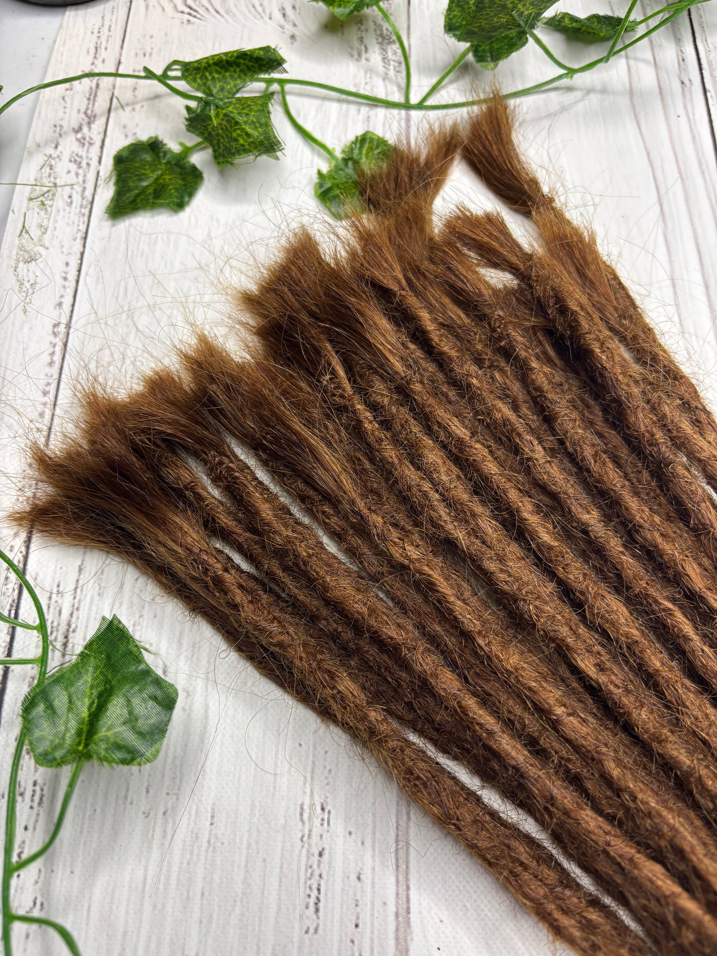 34 Light Brown Micro Thin Human Hair Dreadlock Extensions (only available for online purchase)