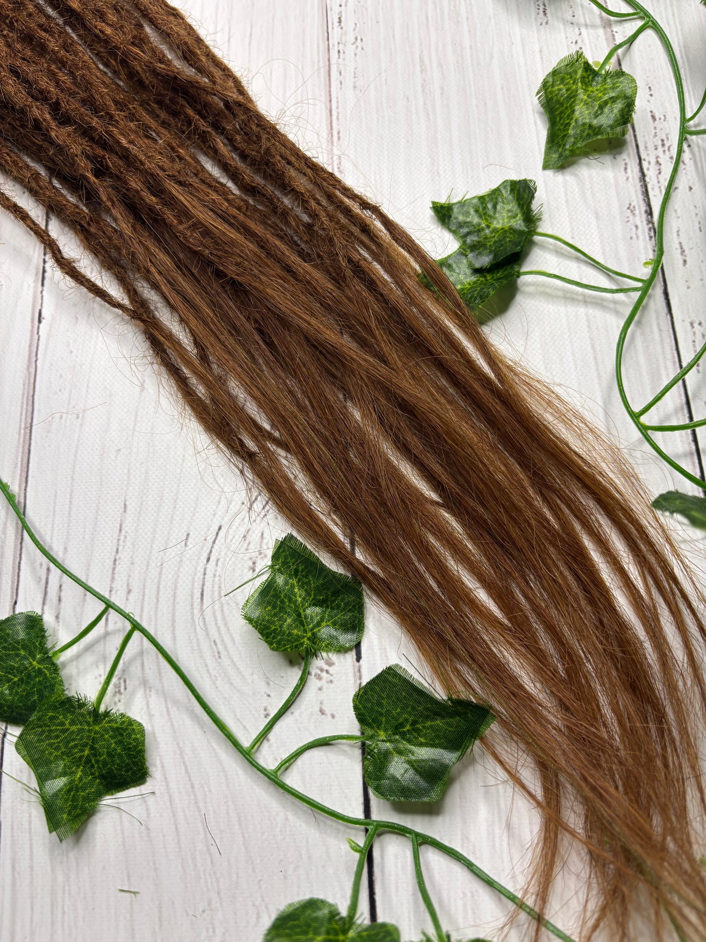 34 Light Brown Micro Thin Human Hair Dreadlock Extensions (only available for online purchase)