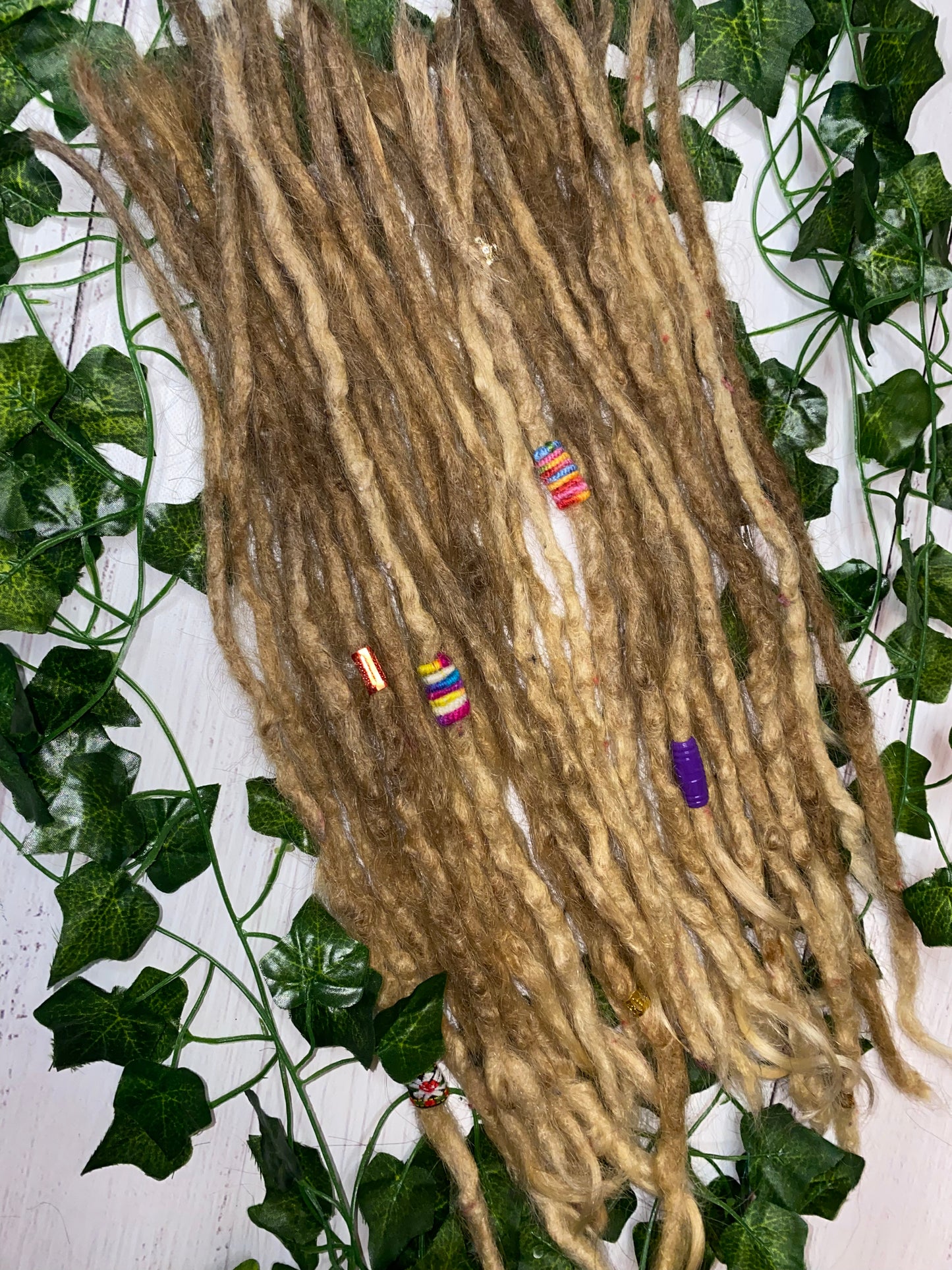 29 Natural Blonde Human Hair Dreadlock Extensions