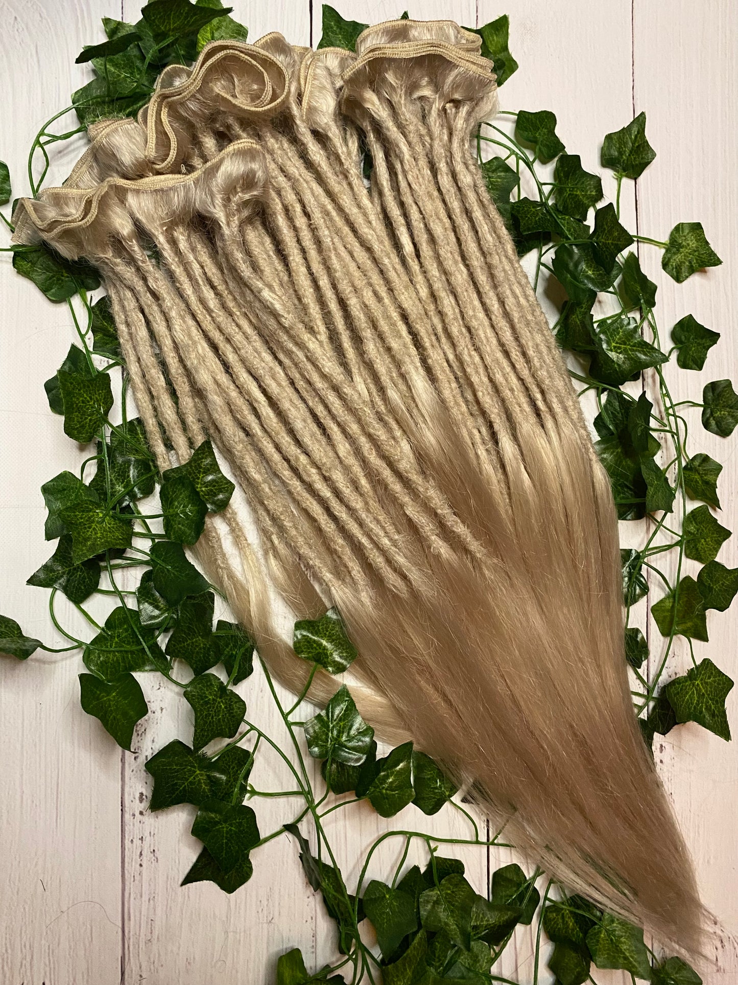 30 Platinum Blonde Human Hair Dreadlock Extensions