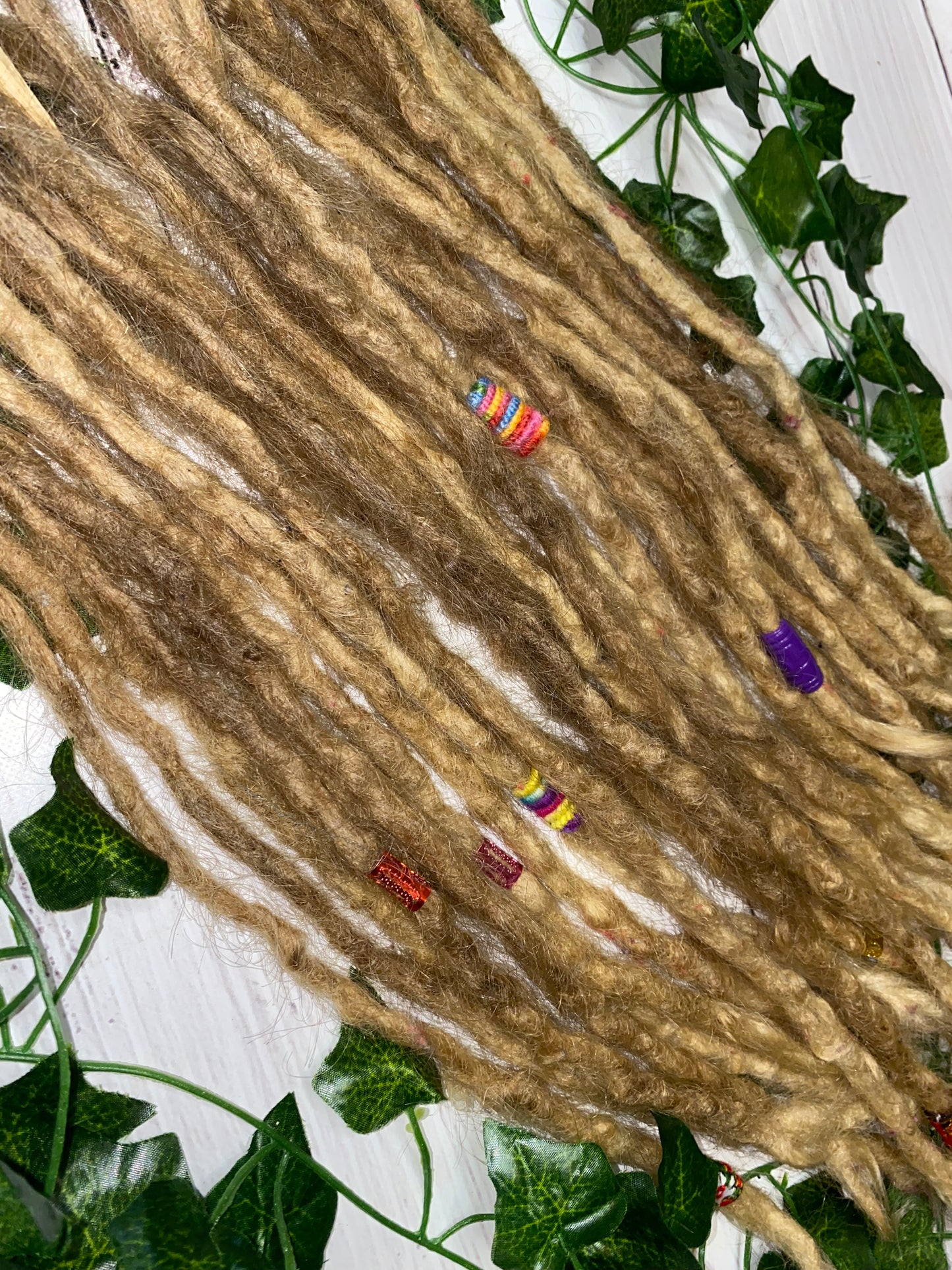 29 Natural Blonde Human Hair Dreadlock Extensions