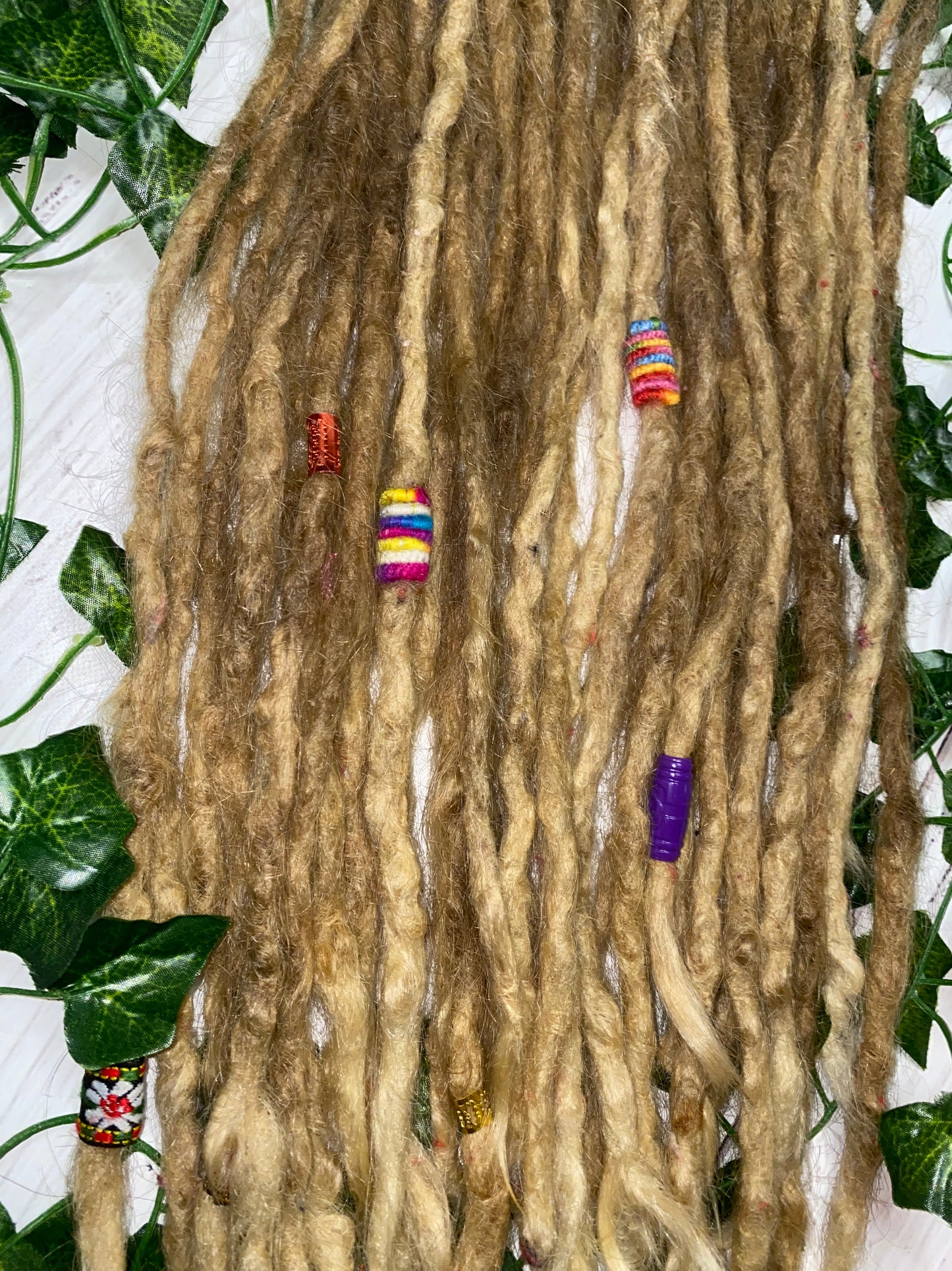 29 Natural Blonde Human Hair Dreadlock Extensions